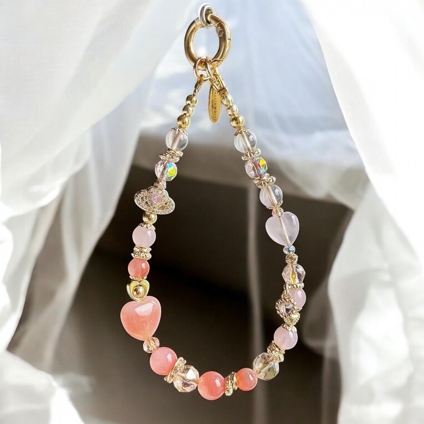 [Mini:13.5cm] AMORE in Yan Yuan Agate, Starlight Rose Quartz & Rose Quartz