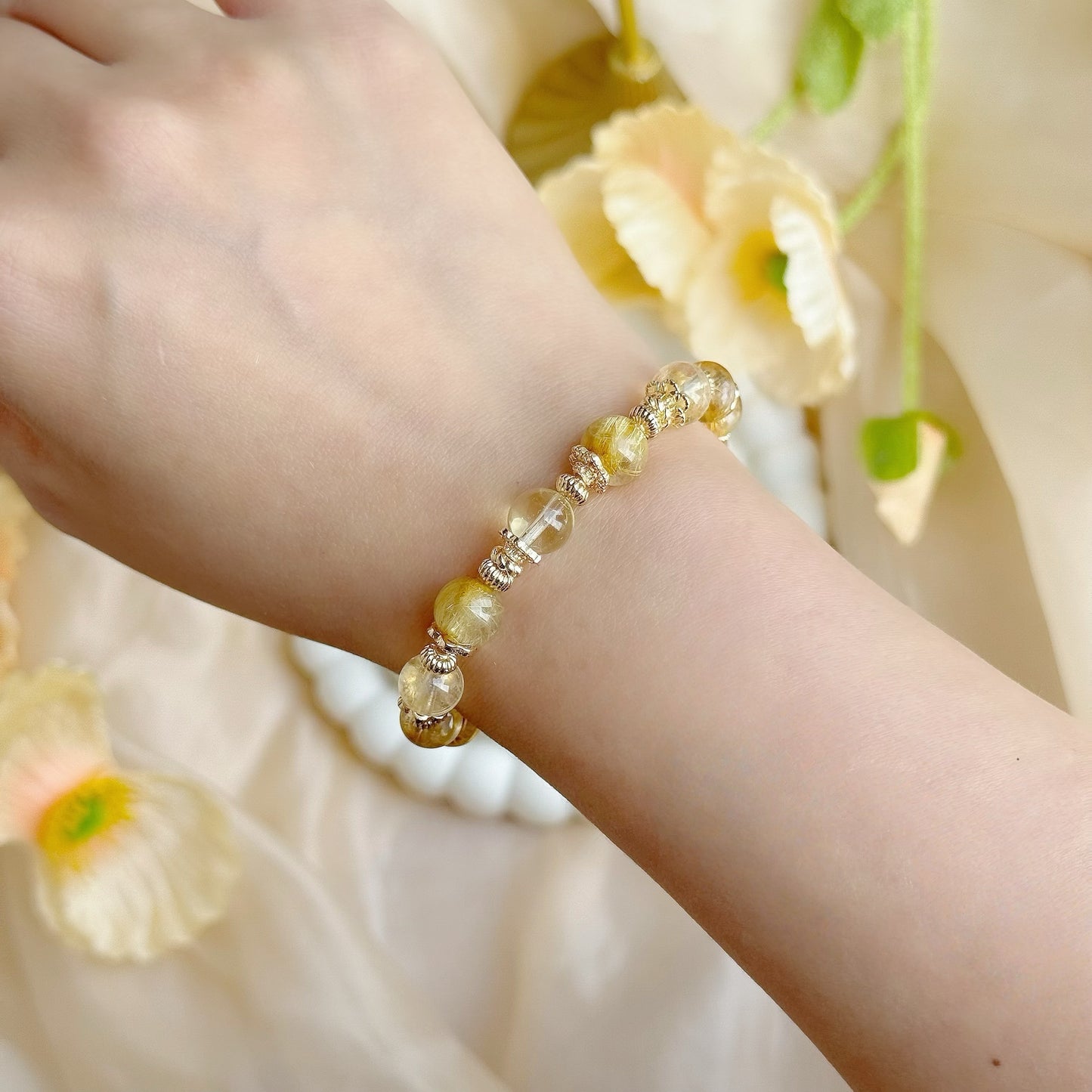 Lucky Goldie Pushpull in Citrine & Golden Rutile [WS: 13-18 CM]
