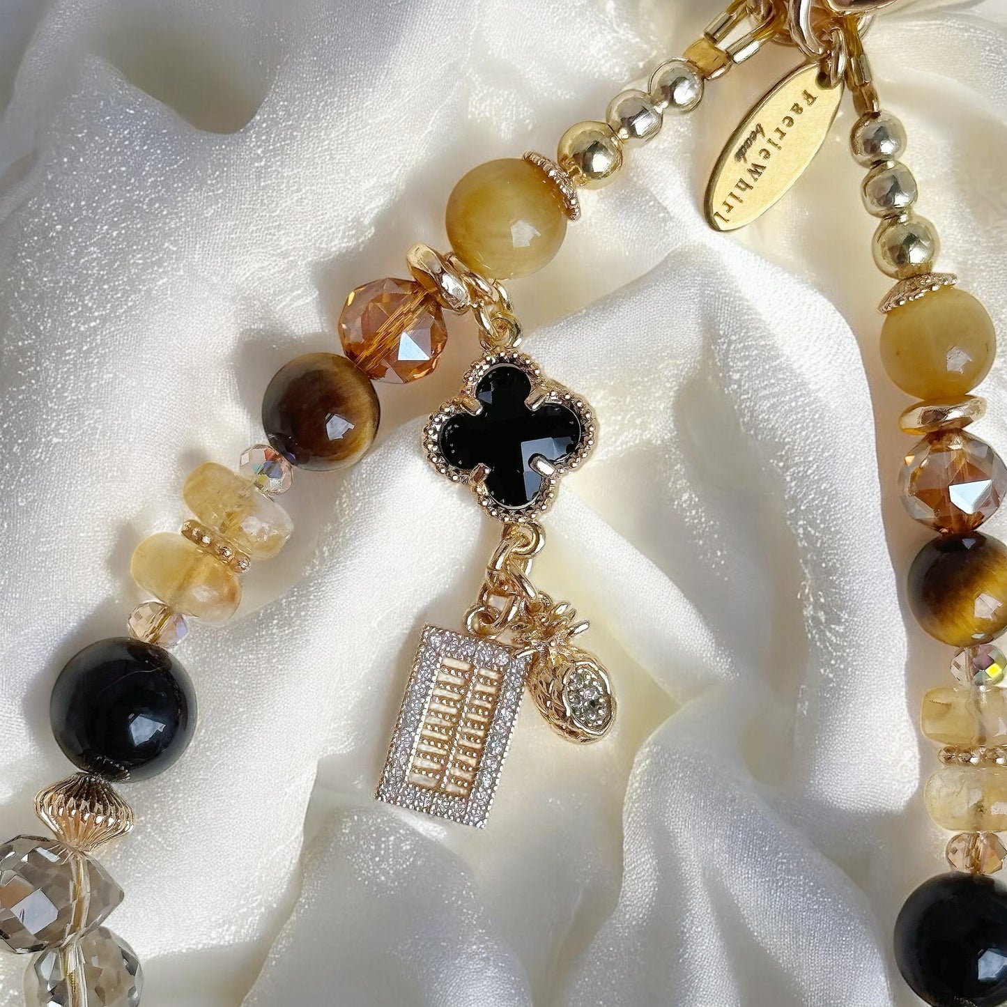 [Mini: 13cm] Golden Energy in Citrine, Black Tourmaline, Yellow Tiger Eye & Golden Tiger Eye