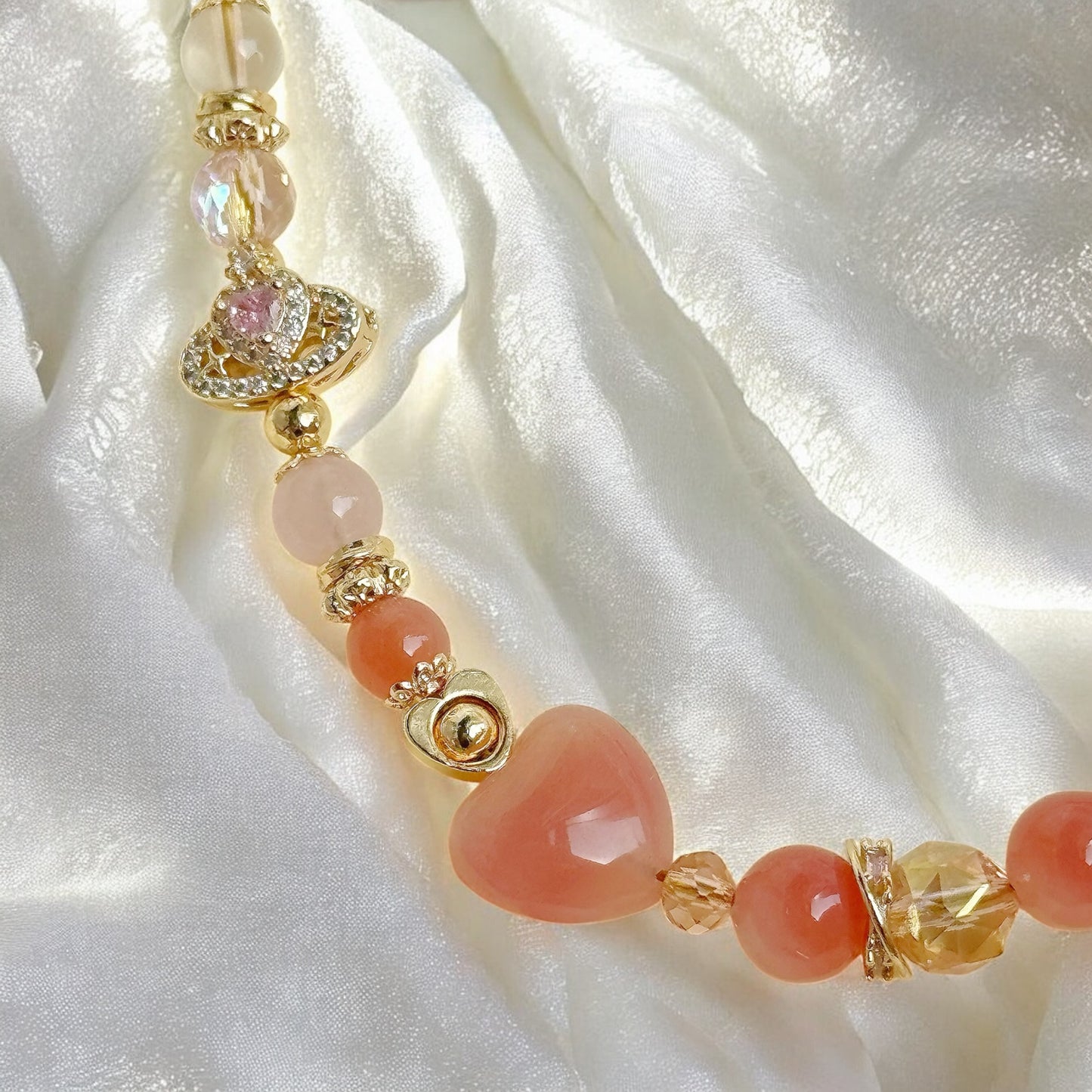 [Mini:13.5cm] AMORE in Yan Yuan Agate, Starlight Rose Quartz & Rose Quartz