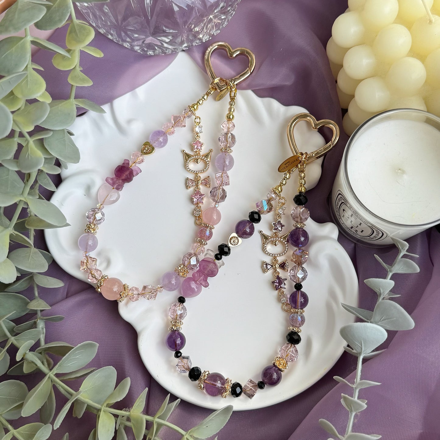 Purple Kuro in Amethyst, Rose Quartz, Kunzite & Fluorite