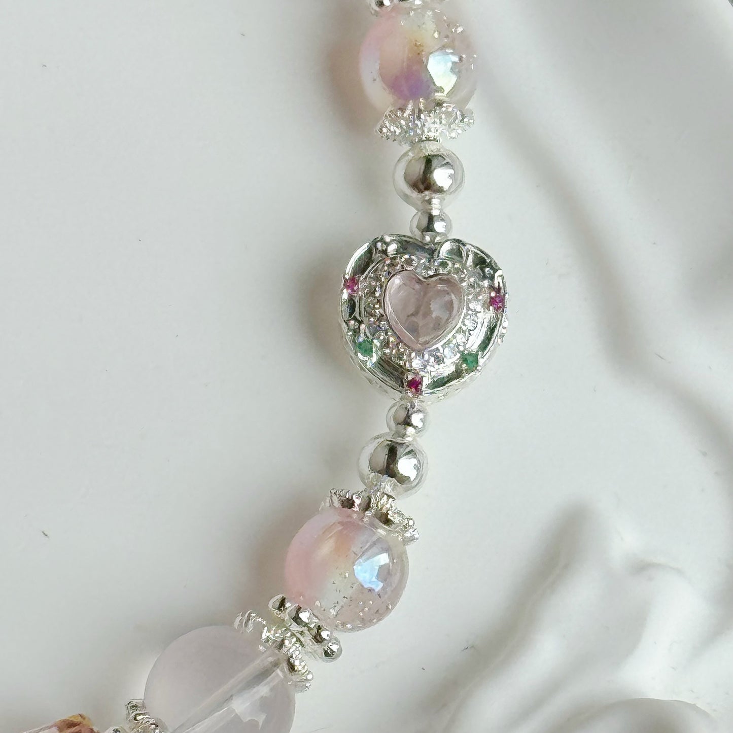 [Mini: 13cm] Beary Hearty in Clear Rose Quartz