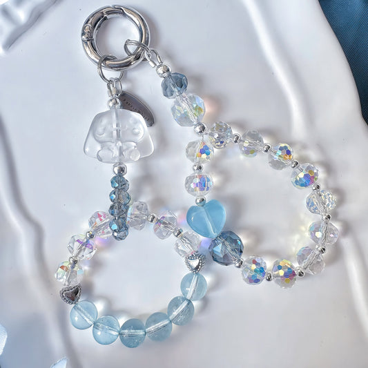 Cinna Twinkle Heart in Aquamarine, Clear Quartz & Austrian-imported Crystals