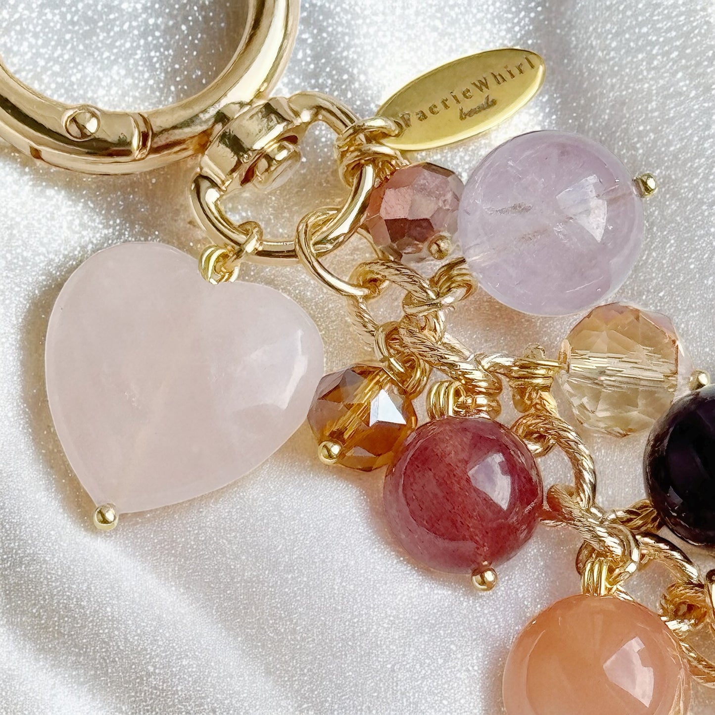 CELINA in Rose Quartz, Lavender Amethyst, Strawberry Quartz, Sunstone, Deep Purple Amethyst