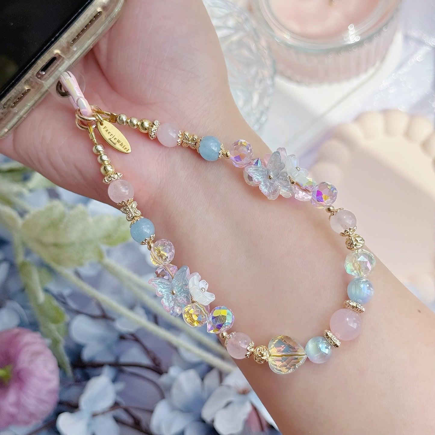 [Mini: 13cm] SOFT BLOOM in Aquamarine & Rose Quartz