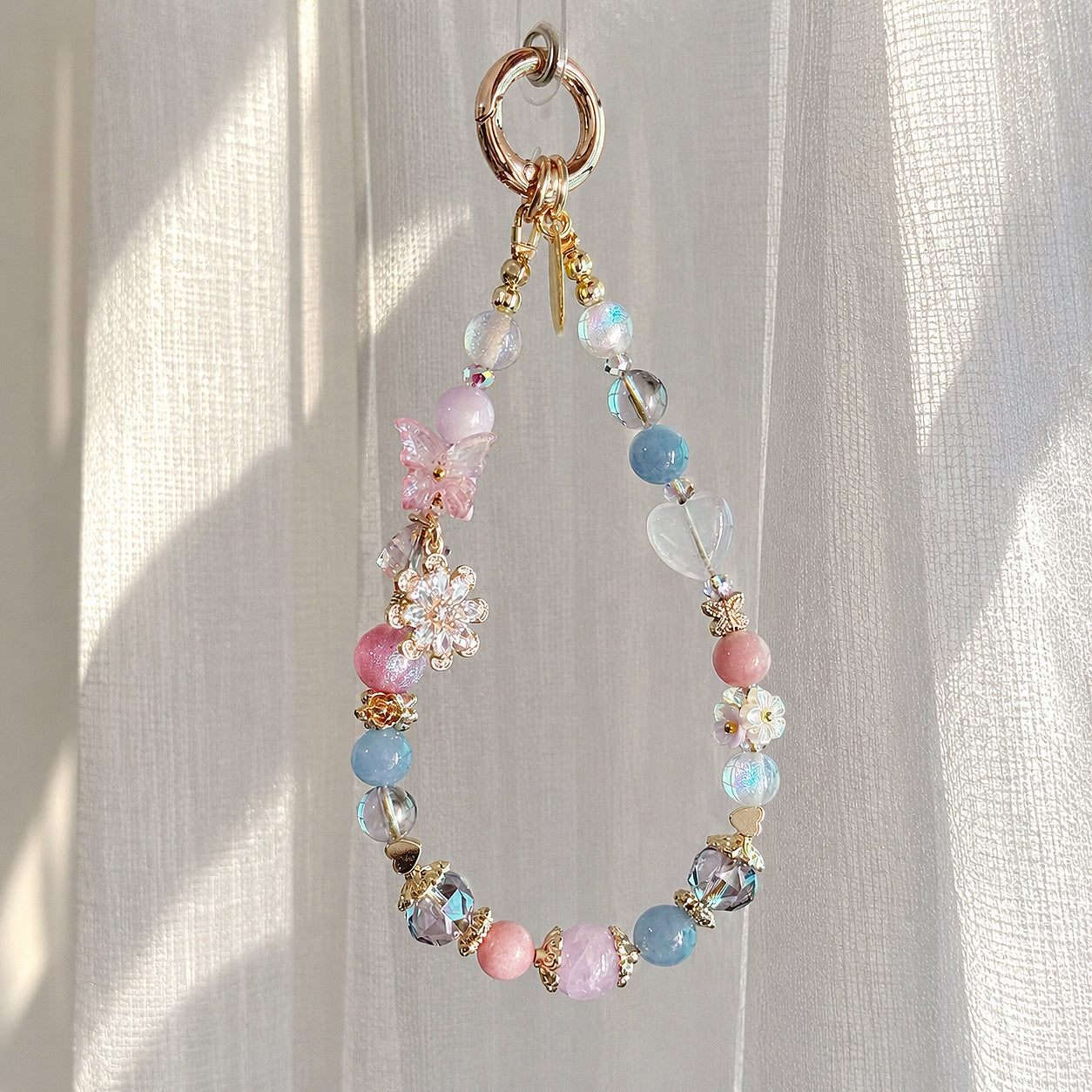 [Mini:13cm] FLUTTERBLOOM in Pink Opal, Rose Quartz, Angelite, Kunzite & Lavender Amethyst