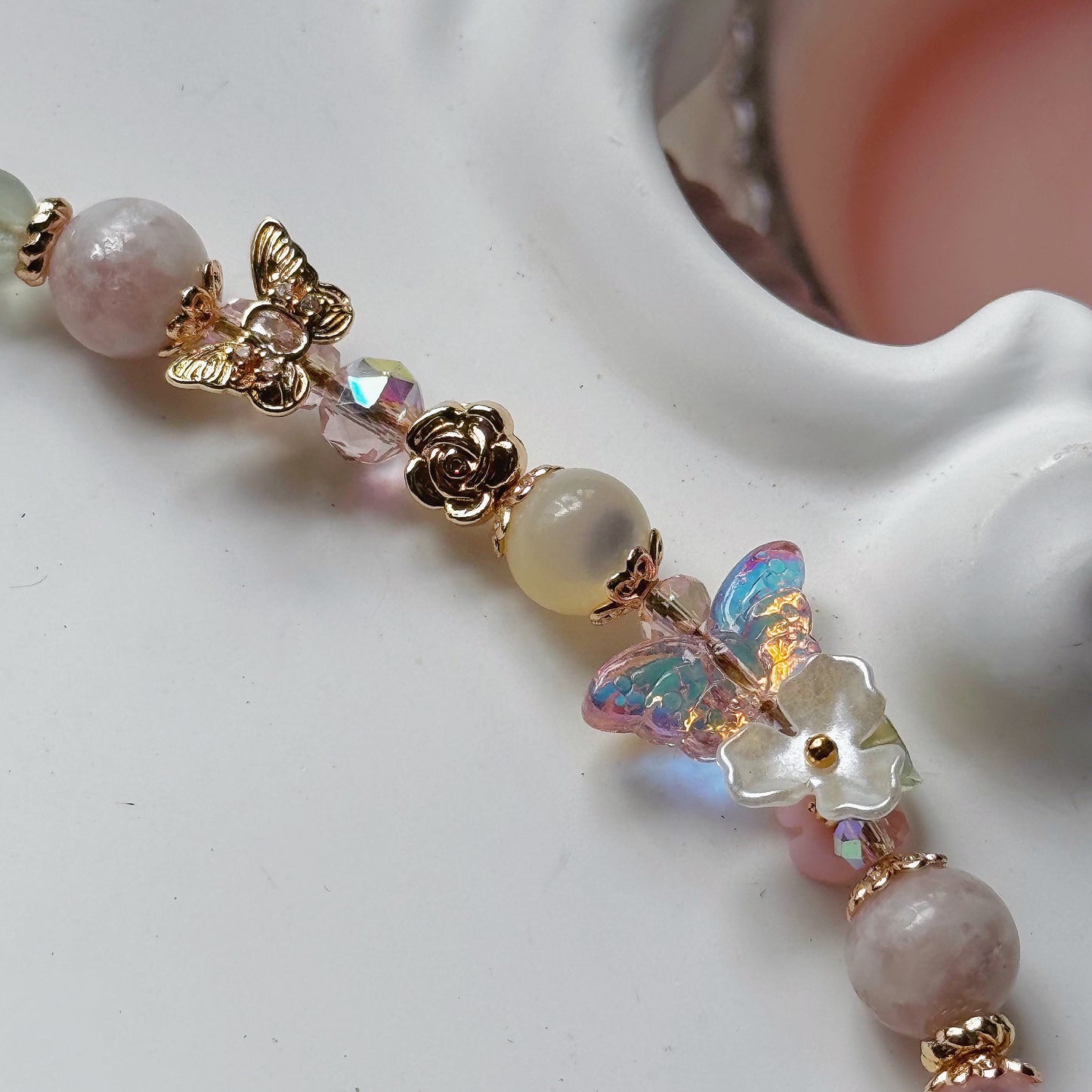ALTHEA in Pink Lepidolite, Green Fluorite & Freshwater Pearl
