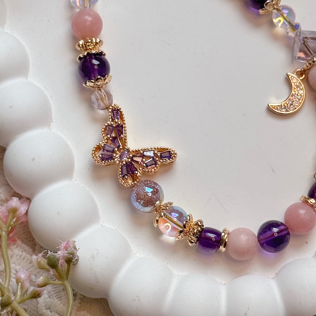 [Mini: 13cm] AVELISSE in Uruguay Amethyst & Pink Opal