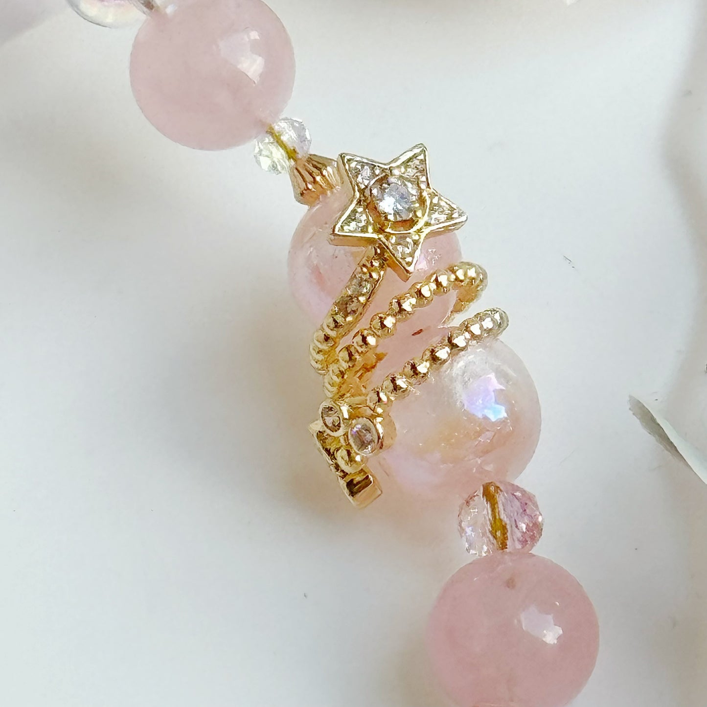 [Mini 13cm] Starry Melody in Rose Quartz & Pink Azeztulite