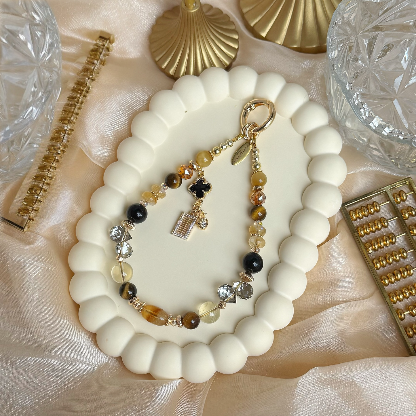 [Mini: 13cm] Golden Energy in Citrine, Black Tourmaline, Yellow Tiger Eye & Golden Tiger Eye