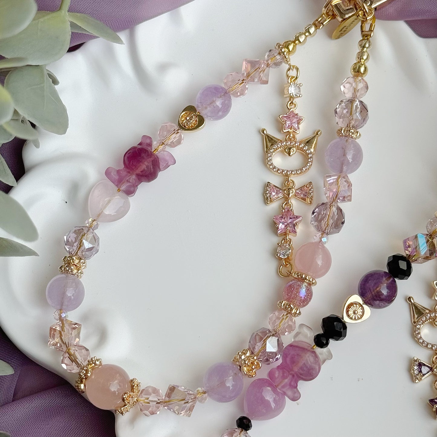 Purple Kuro in Amethyst, Rose Quartz, Kunzite & Fluorite