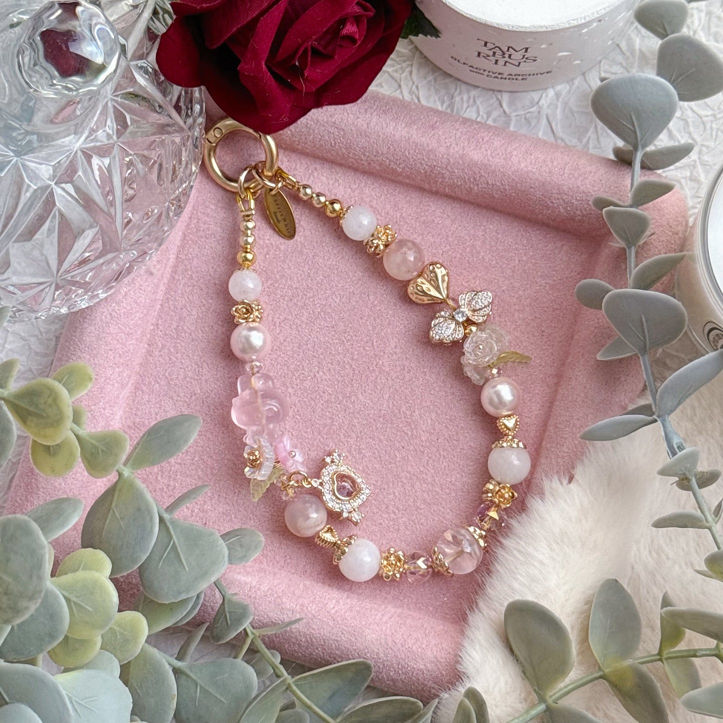 [Mini: 13.5cm] My Melody's Garden in Rose Quartz, Flower Agate, White Chalcedony & Pink Azeztulite