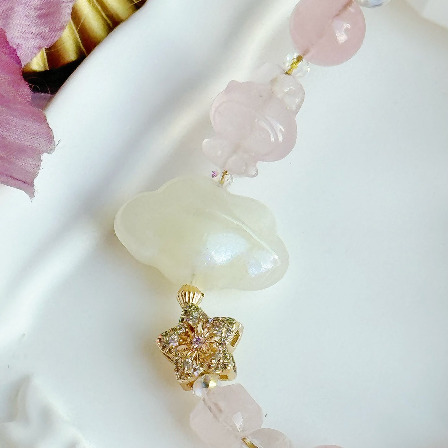 [Mini 13cm] Starry Melody in Rose Quartz & Pink Azeztulite