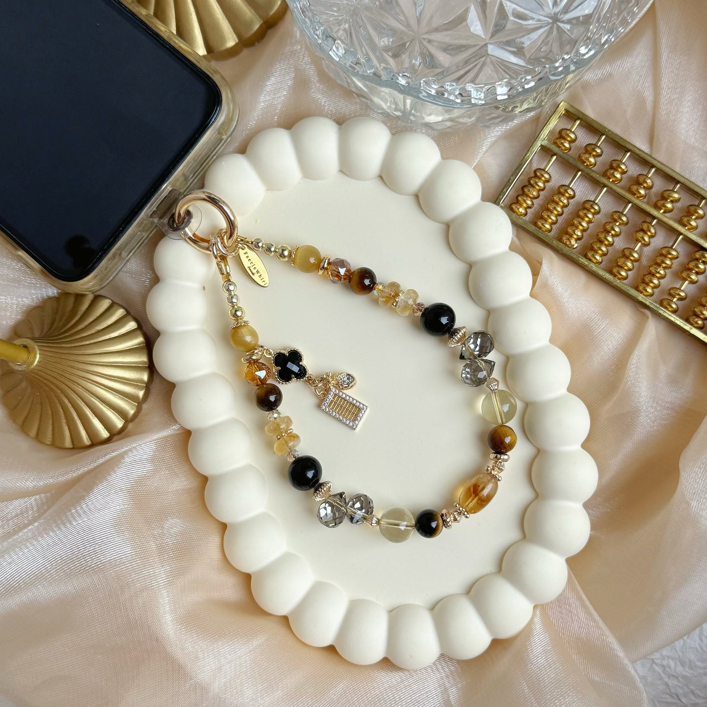 [Mini: 13cm] Golden Energy in Citrine, Black Tourmaline, Yellow Tiger Eye & Golden Tiger Eye