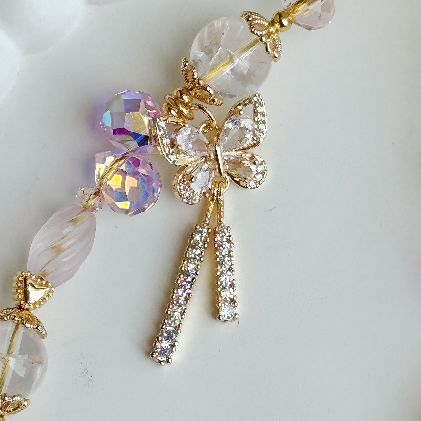 [Mini 13cm] Lira Grace in Pink Azeztulite & Rose Quartz