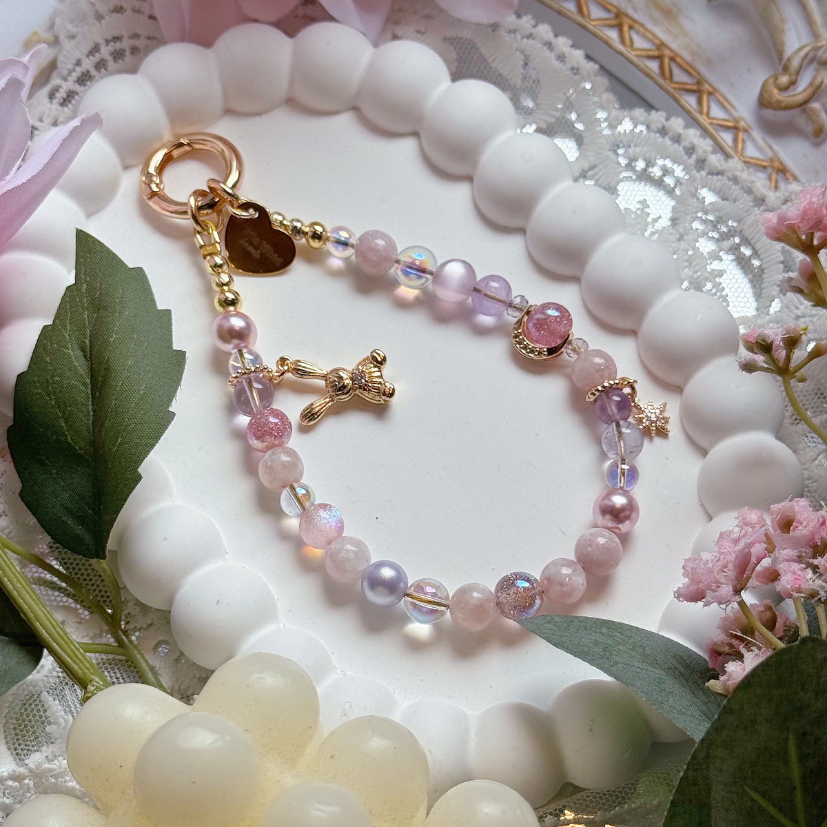 [Mini: 12cm] SWEET DREAMS in Pink Lepidolite & Lavender Amethyst