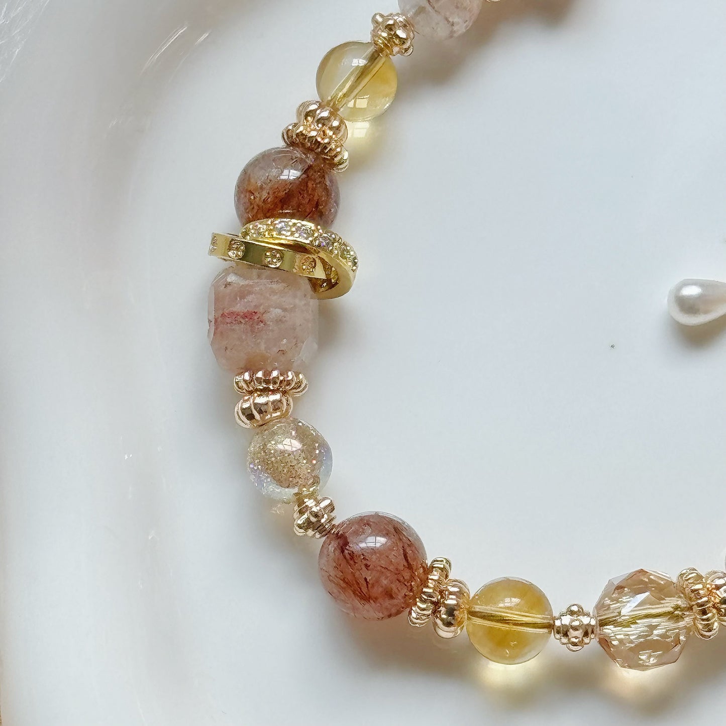 [Mini:13.5cm] Golden Rise in Black-Gold Super Seven, Citrine & Thousand Layers Garden Quartz