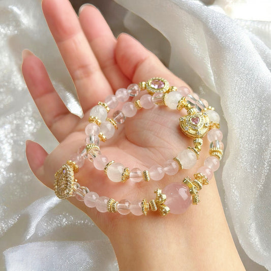 ADELIA in Moonstone, Rose Quartz & Clear Quartz [Wrist: 14-15cm]