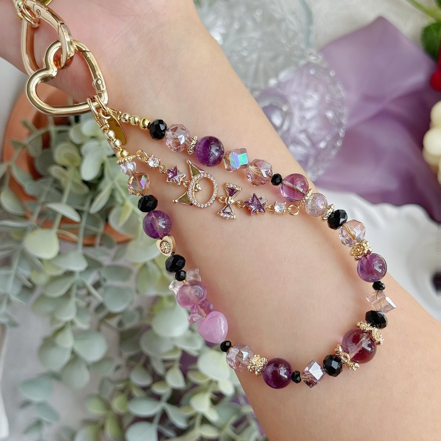 Purple Kuro in Amethyst, Rose Quartz, Kunzite & Fluorite