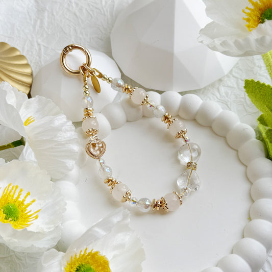 [Mini 12.5cm] Angel's Bow in White Jade & Clear Quartz