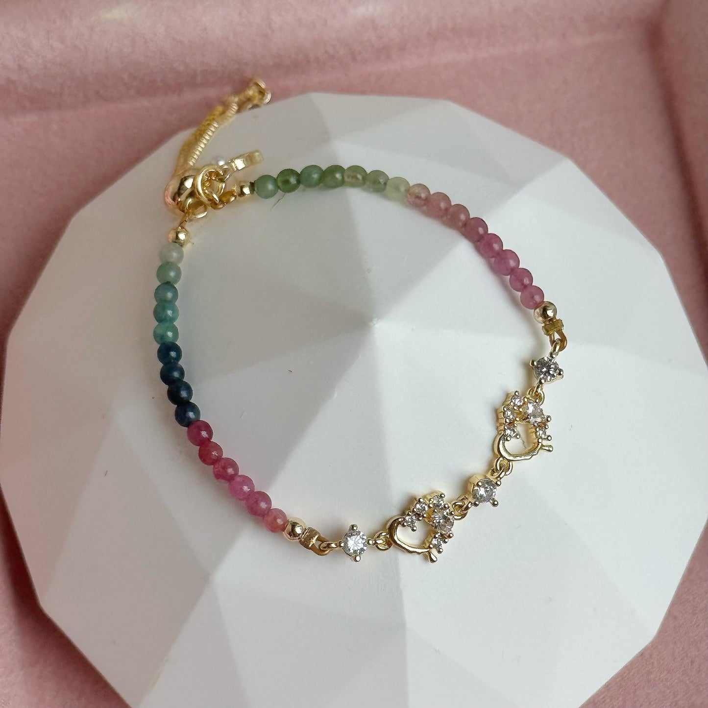 ELENOR Pushpull in Rainbow Tourmaline [WS: 14-17CM]