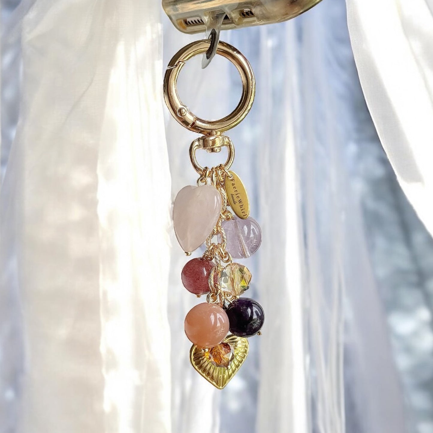 CELINA in Rose Quartz, Lavender Amethyst, Strawberry Quartz, Sunstone, Deep Purple Amethyst
