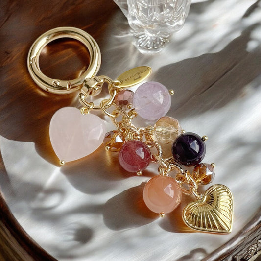 CELINA in Rose Quartz, Lavender Amethyst, Strawberry Quartz, Sunstone, Deep Purple Amethyst