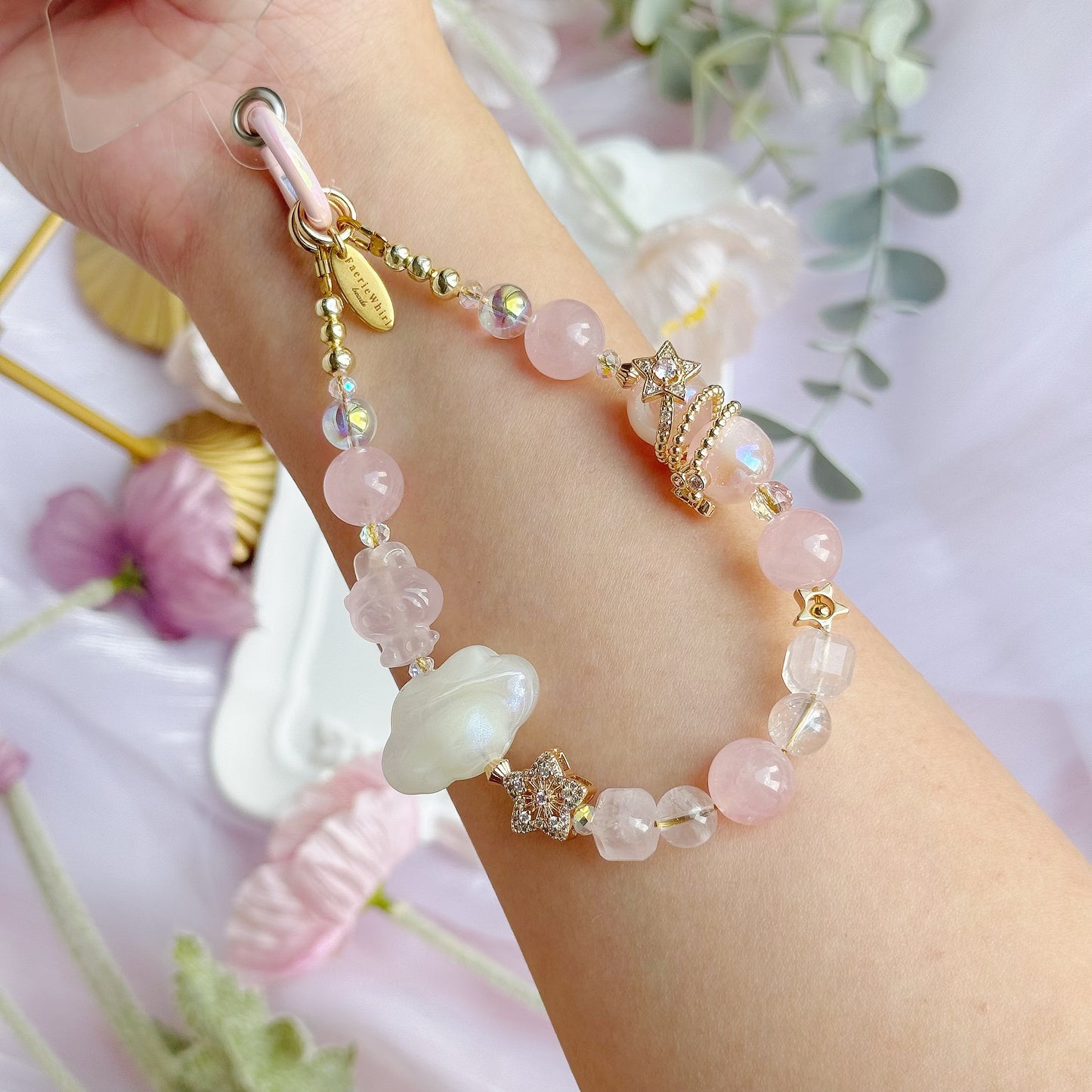 [Mini 13cm] Starry Melody in Rose Quartz & Pink Azeztulite