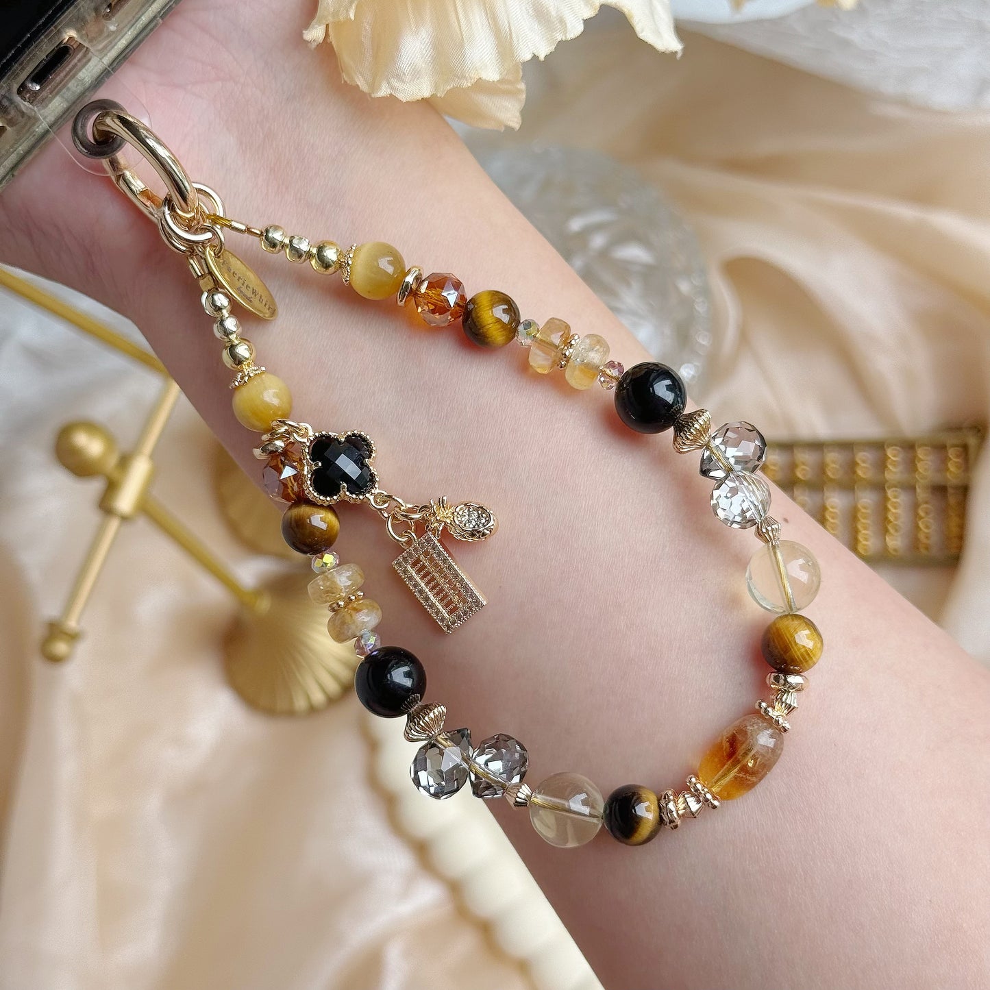 [Mini: 13cm] Golden Energy in Citrine, Black Tourmaline, Yellow Tiger Eye & Golden Tiger Eye
