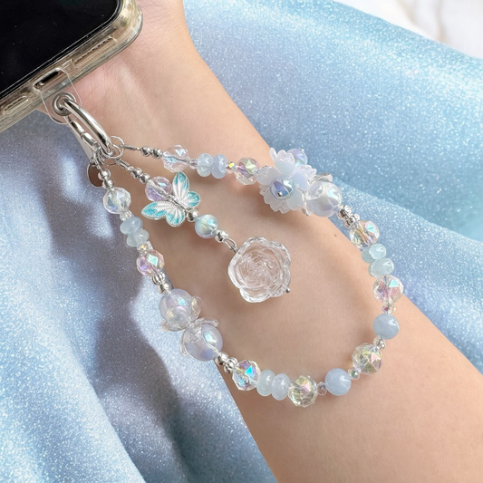 Blue Blossom in Aquamarine & Clear Quartz