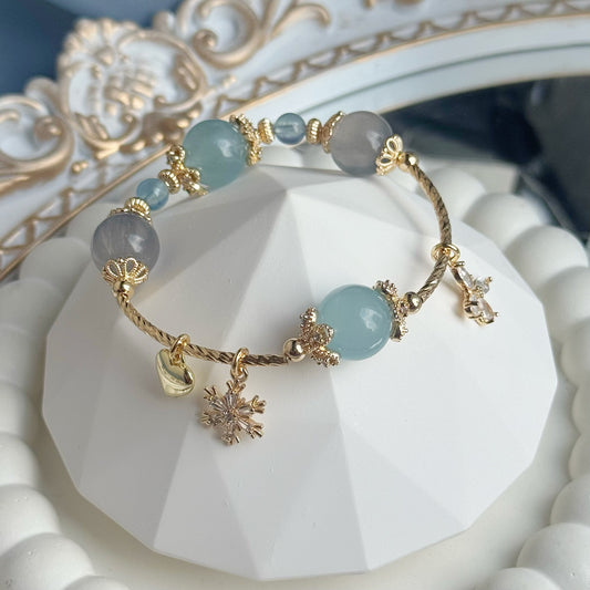EMMA in Aquamarine &  Silky Blue Fluorite [WS: 14.5-15CM]