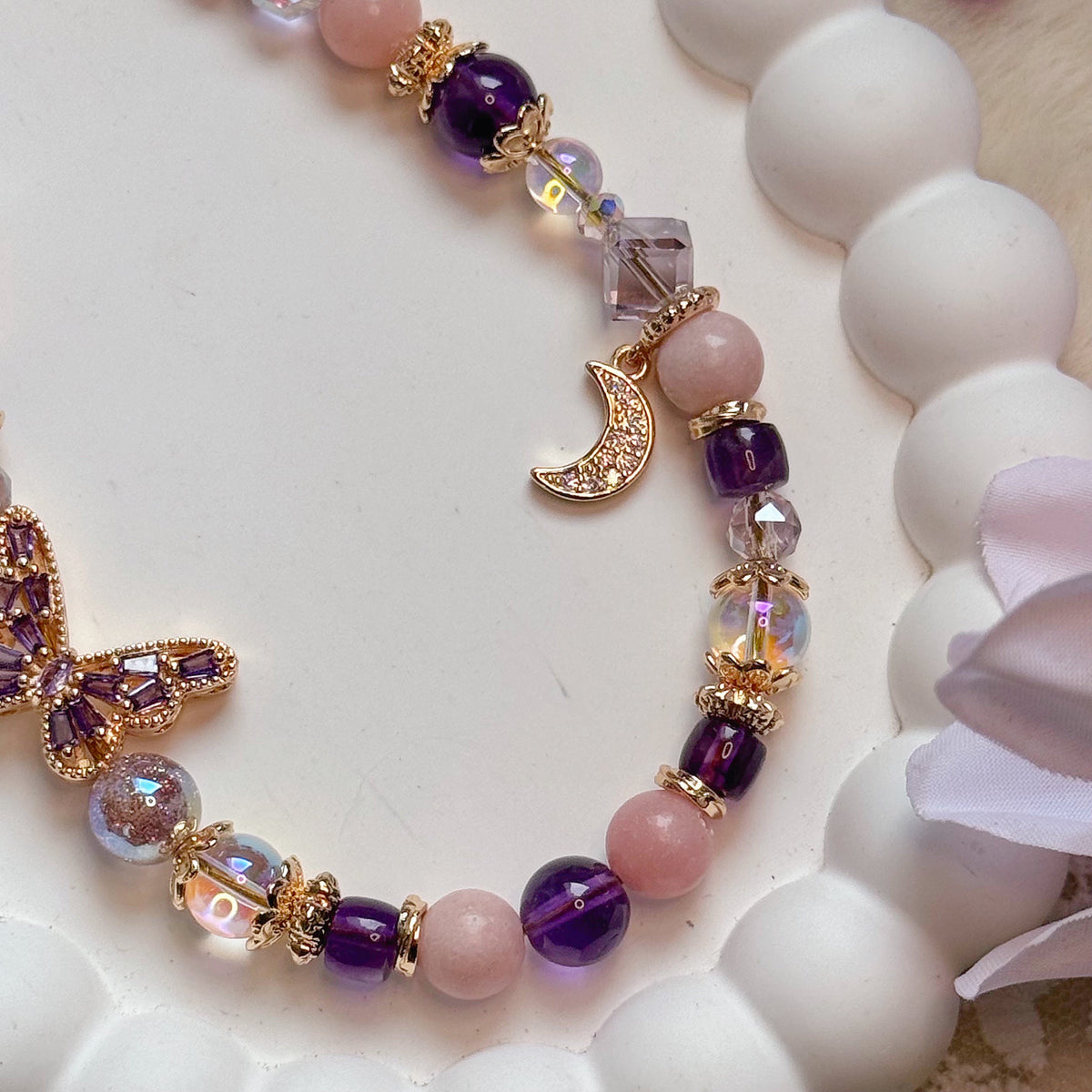 [Mini: 13cm] AVELISSE in Uruguay Amethyst & Pink Opal