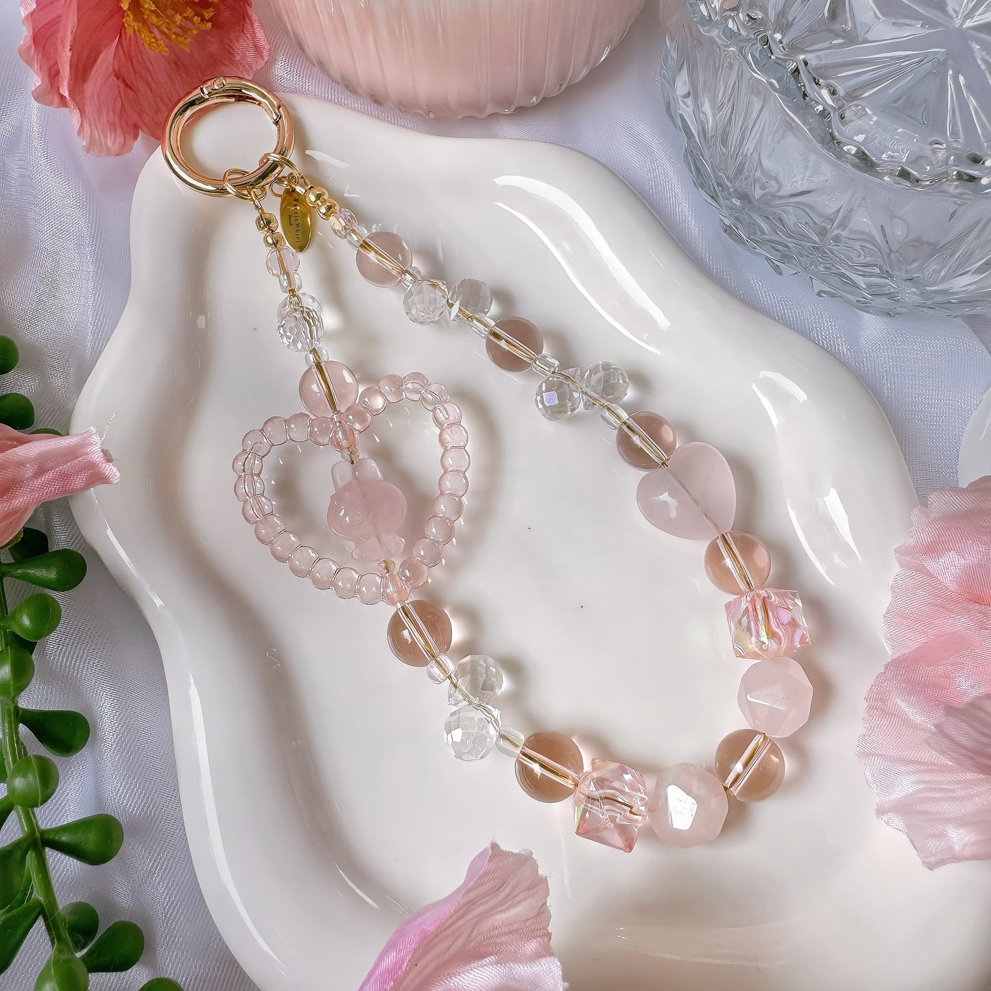 Melodic Love in Rose Quartz & Pink Clear Quartz