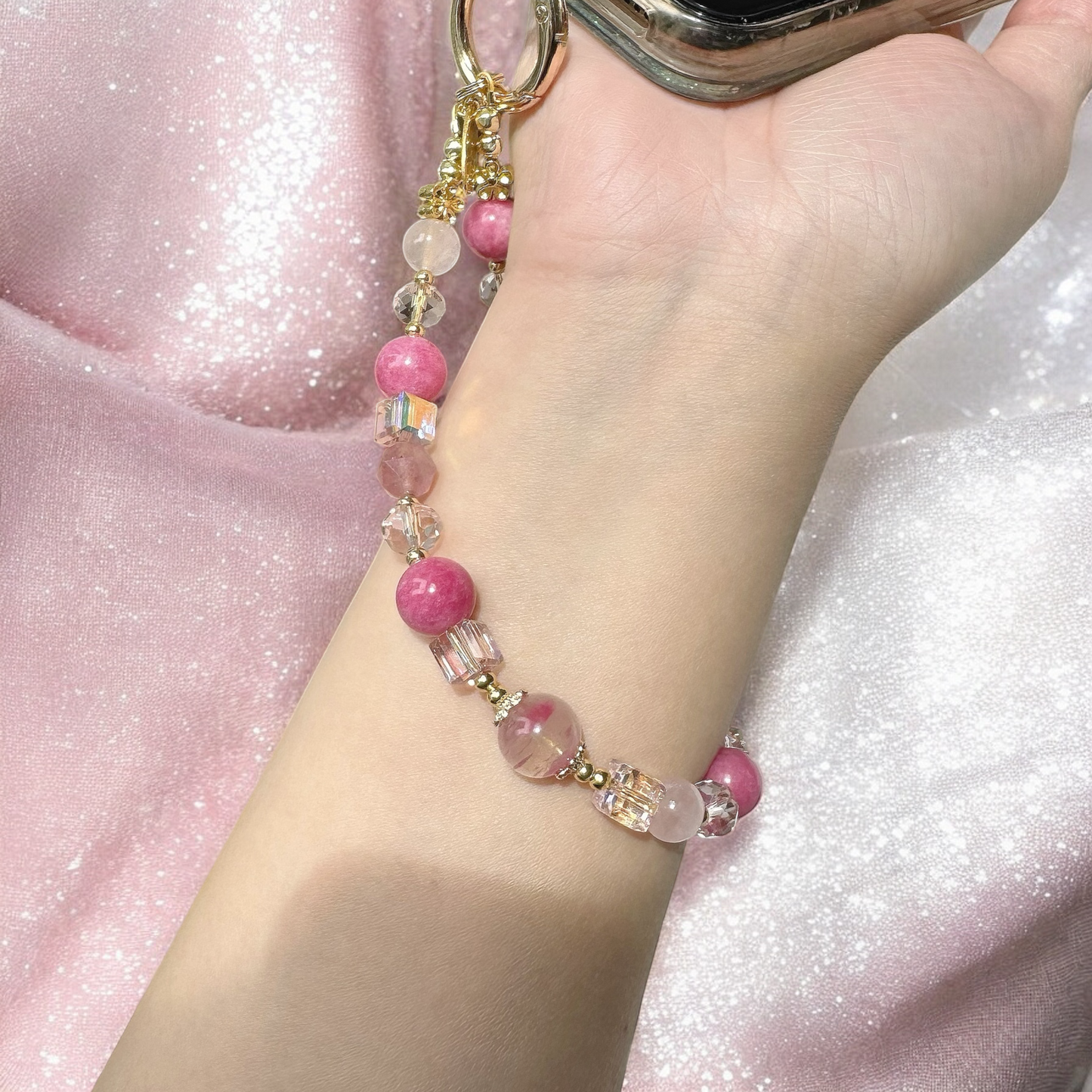 Sakura Harmony in Rhodonite, Sakura Rhodonite, Rose & Strawberry Quartz