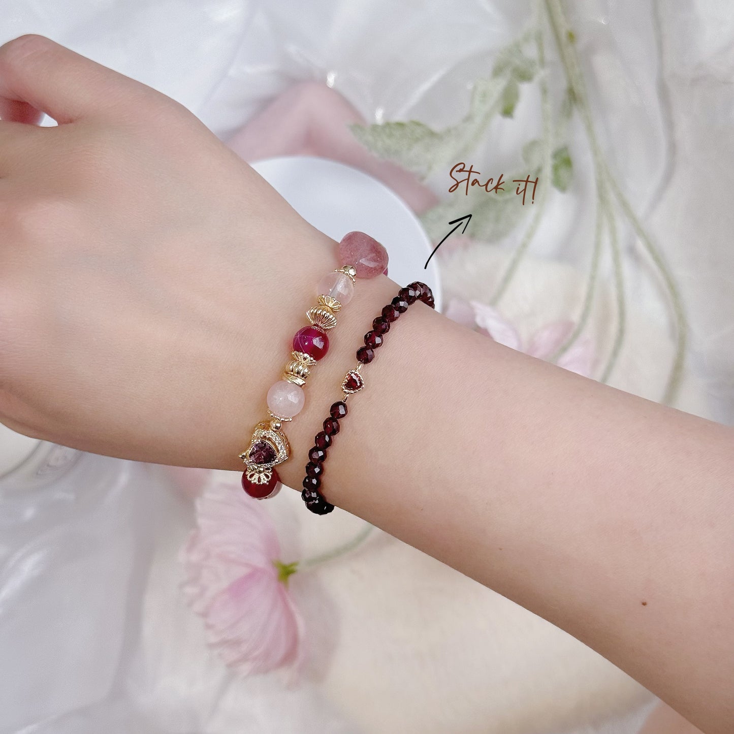 CHARLOTTE in Faceted Garnet [WS: 13-17CM]
