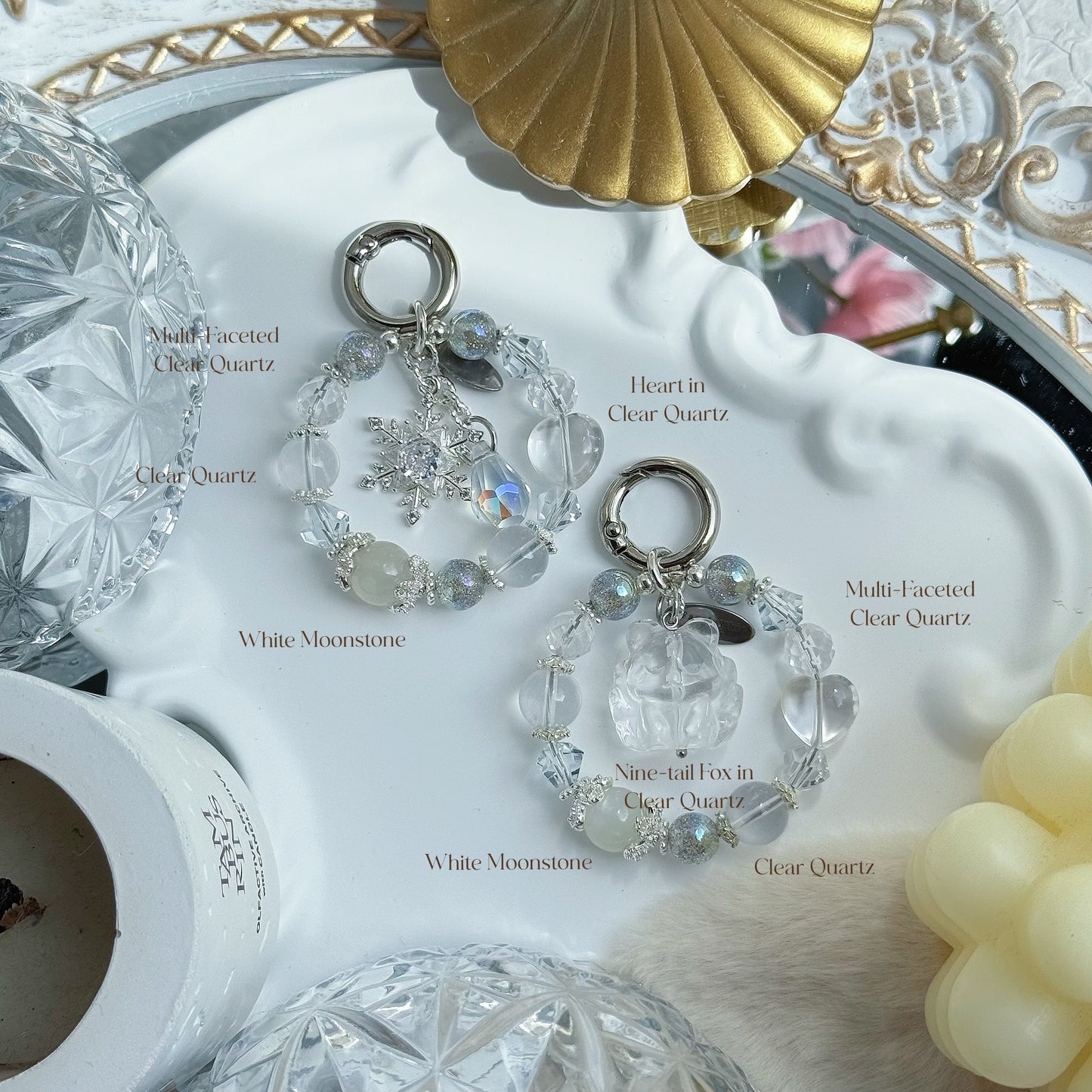 Glacier Glow in White Moonstone & Premium Clear Quartz