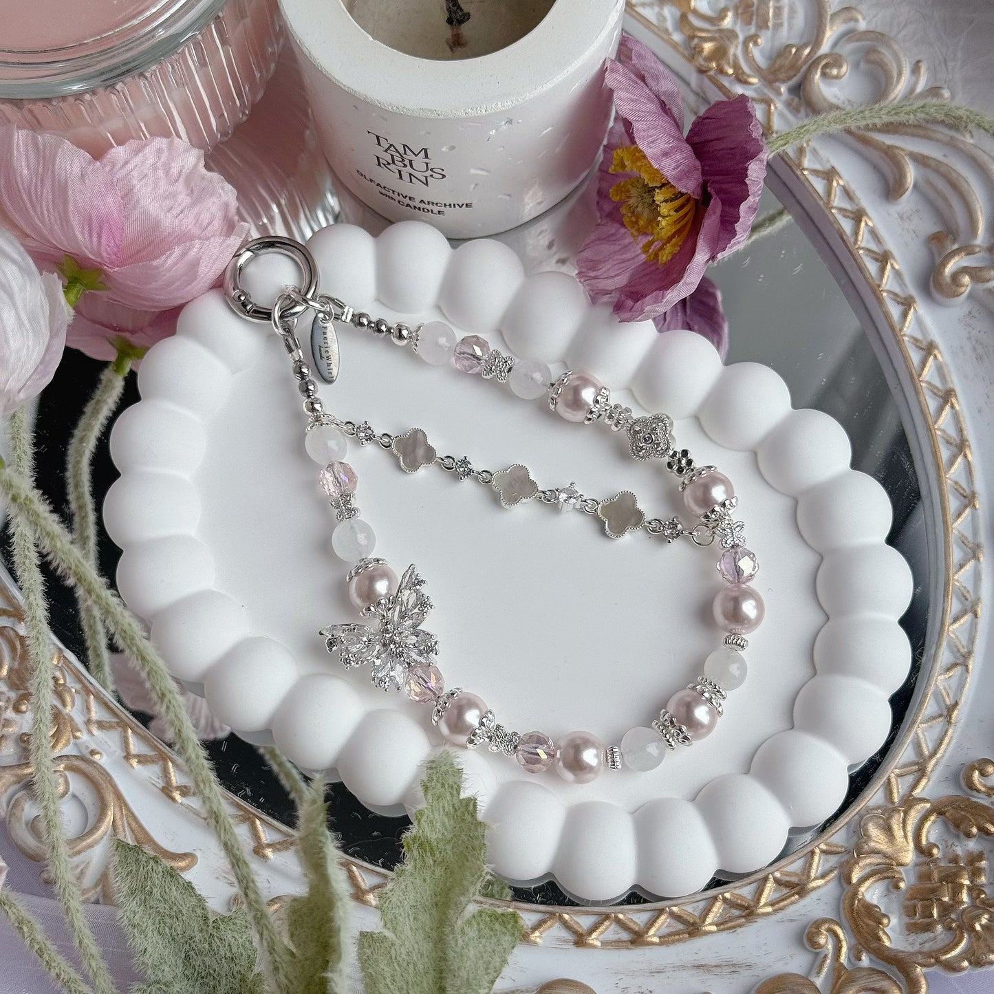 [Mini: 14cm] Alessia Jade in White Jade and Faux Pearl