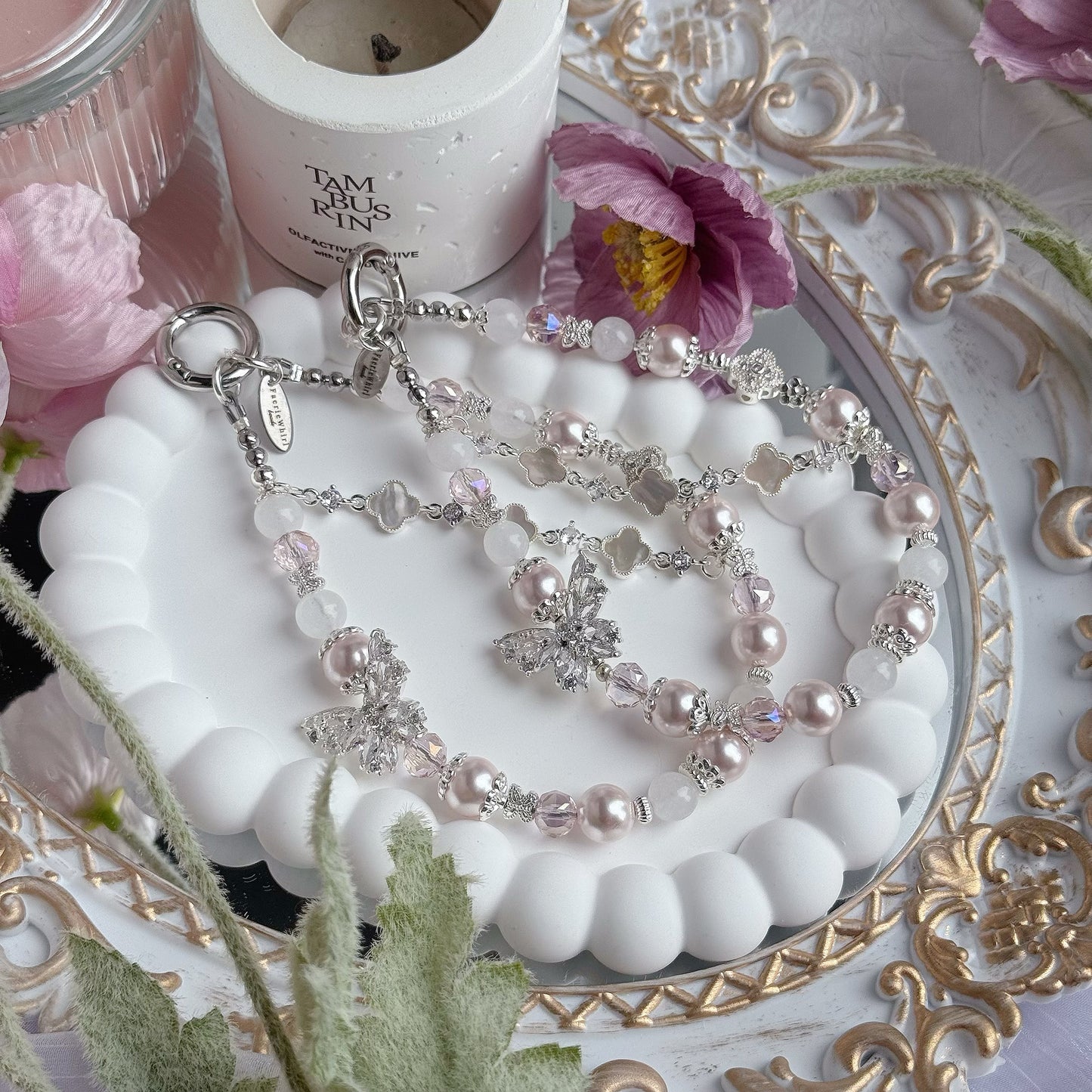 [Mini: 14cm] Alessia Jade in White Jade and Faux Pearl