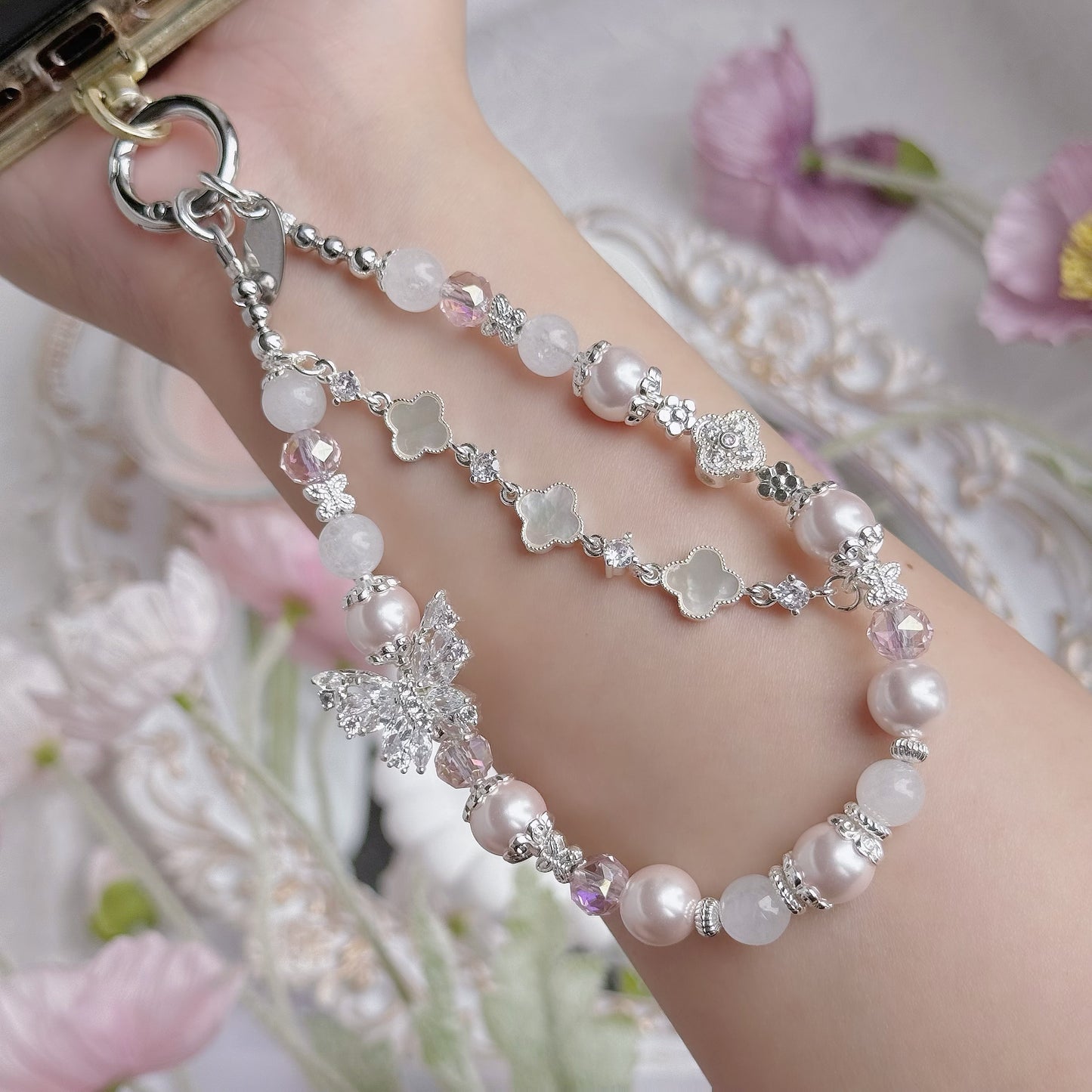 [Mini: 14cm] Alessia Jade in White Jade and Faux Pearl