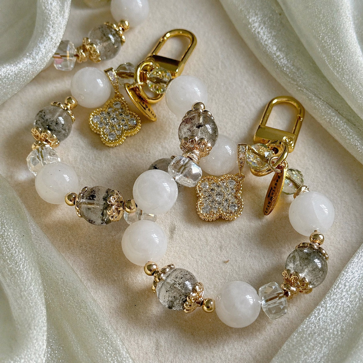 GRACEFUL in Green Phantom Quartz & White Jade