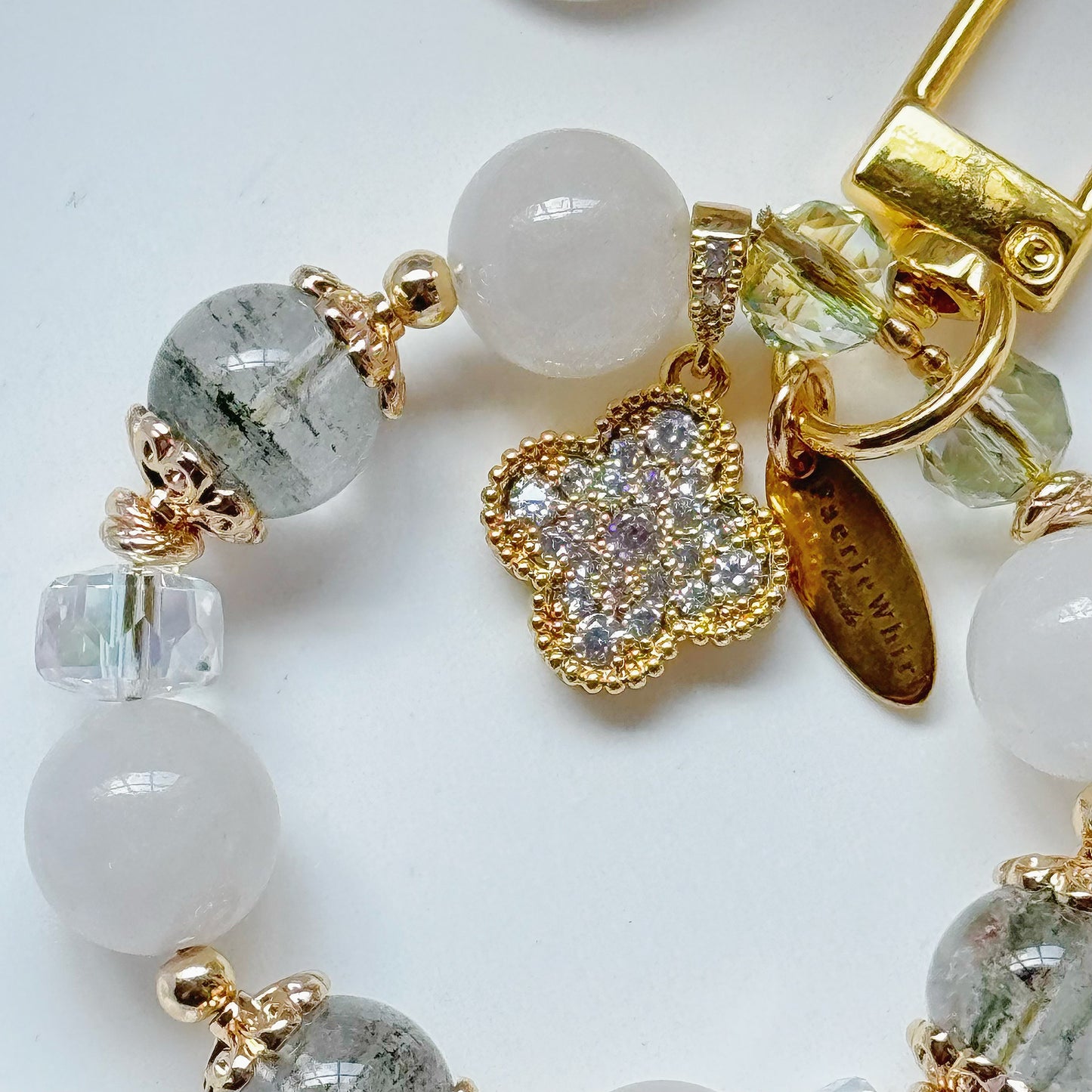GRACEFUL in Green Phantom Quartz & White Jade