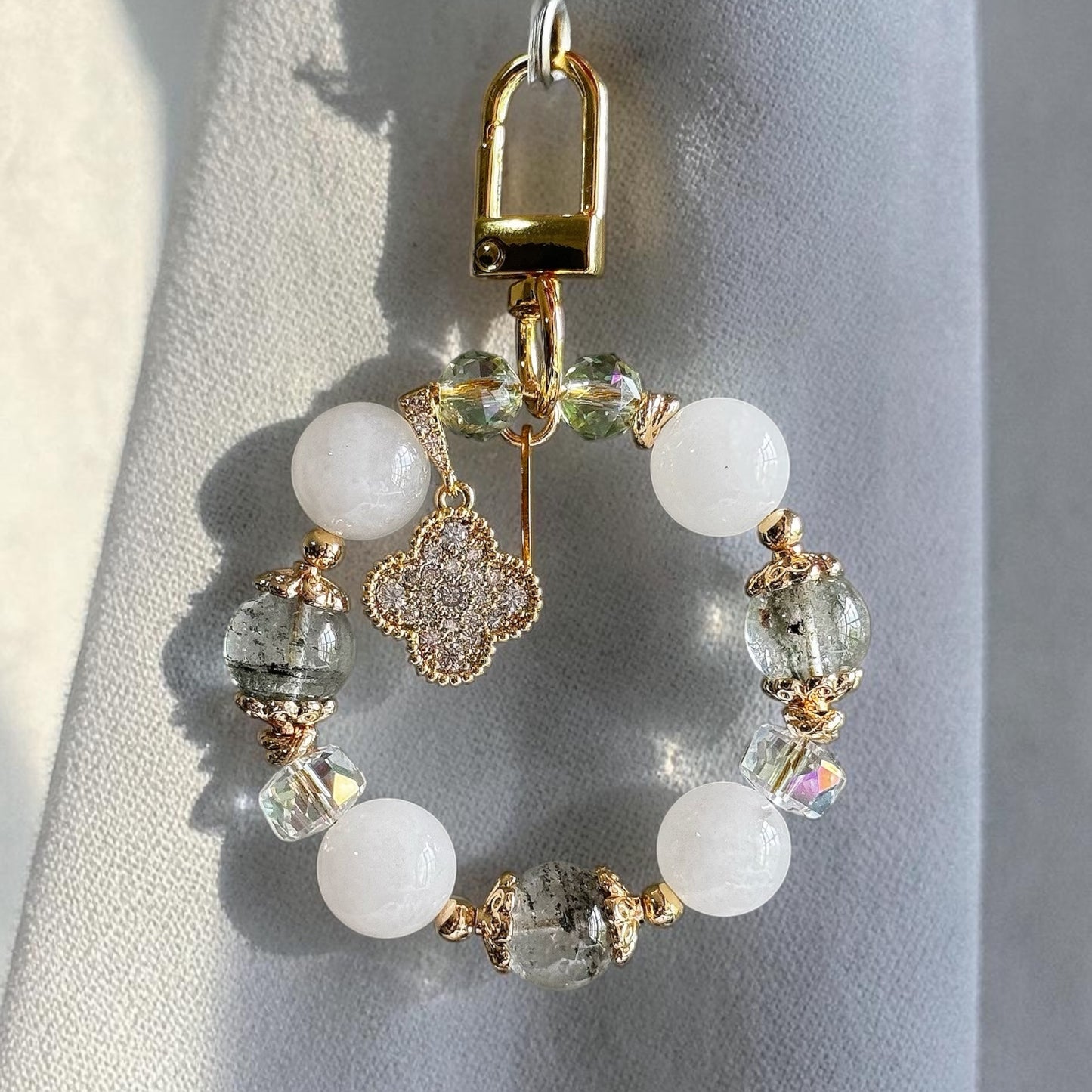 GRACEFUL in Green Phantom Quartz & White Jade