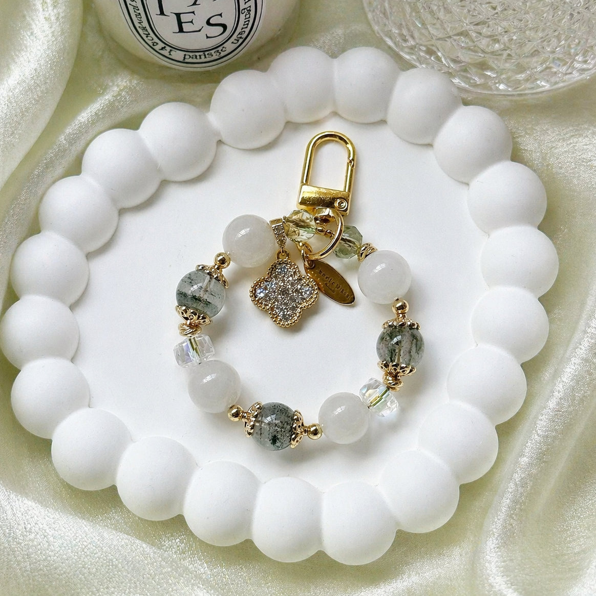 GRACEFUL in Green Phantom Quartz & White Jade