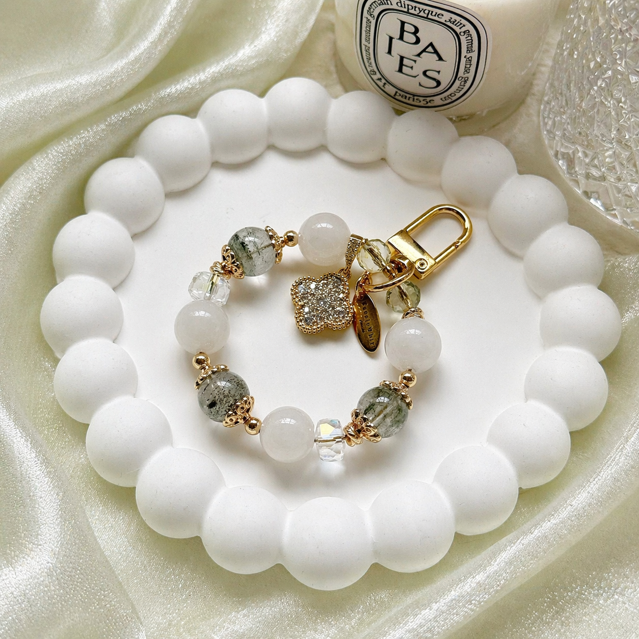GRACEFUL in Green Phantom Quartz & White Jade