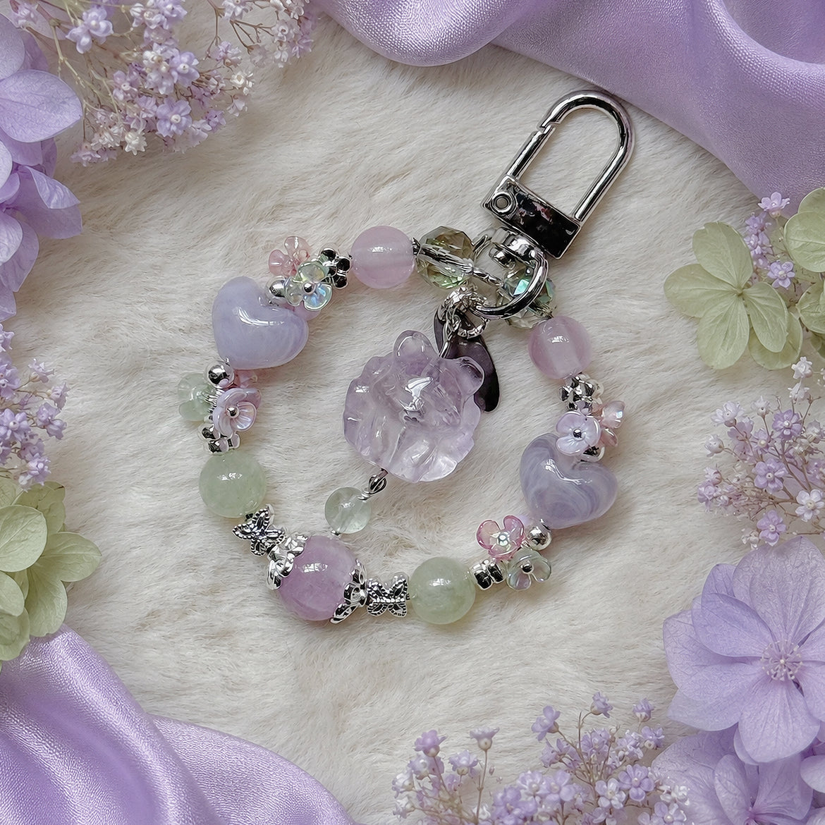 Whimsical Nine-tailed Fox in Multiple Crystals