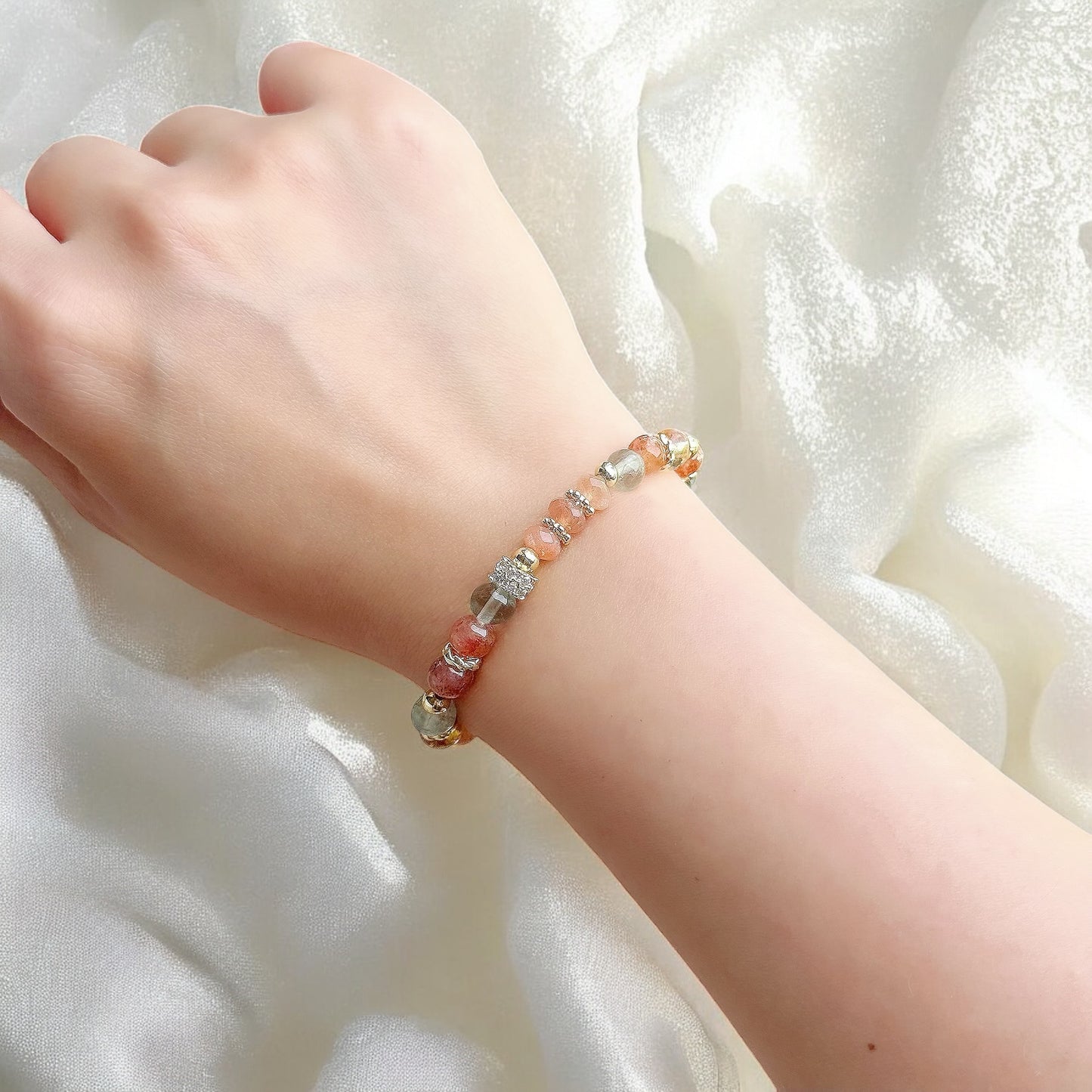 EVA in Arusha Sunstone, Sunstone, Green Fluorite & Citrine [WS:15cm]