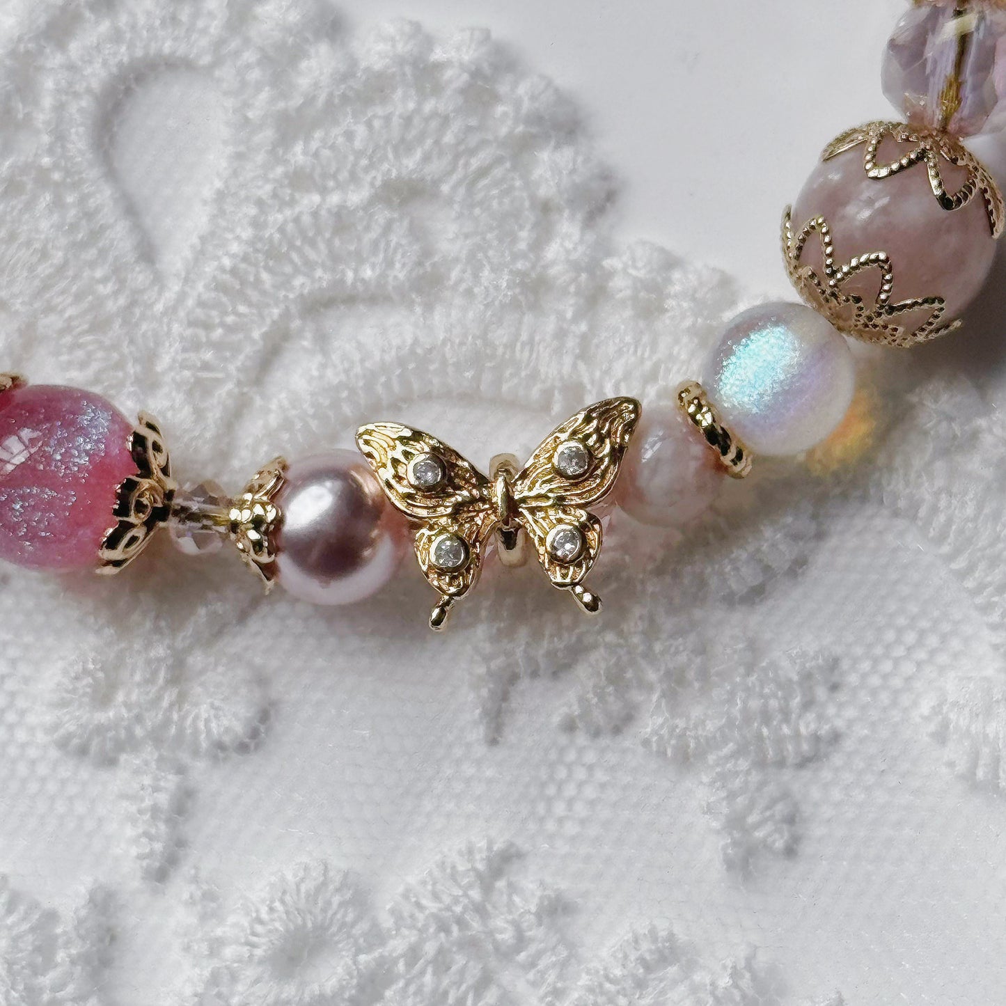 [Mini: 13.5cm] CELESTE in Pink Lepidolite, Flower Agate & Rose Quartz