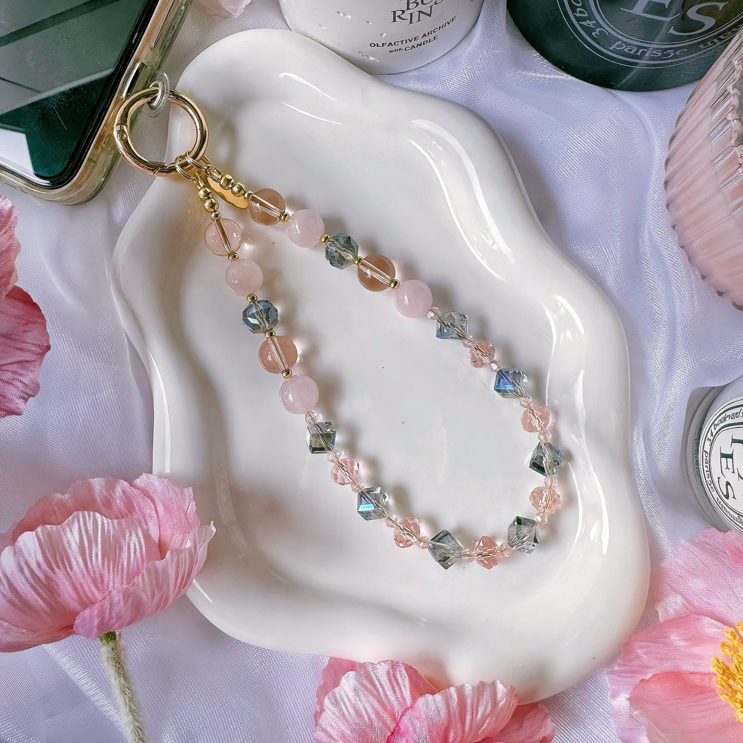 Pink Lagoon in Rose Quartz & Pink Clear Quartz