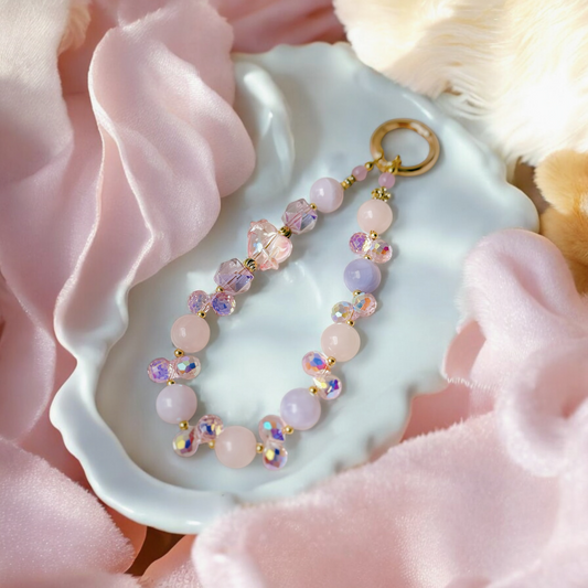 Pastel Harmony in Rose Quartz & Purple-red Botswana Agate