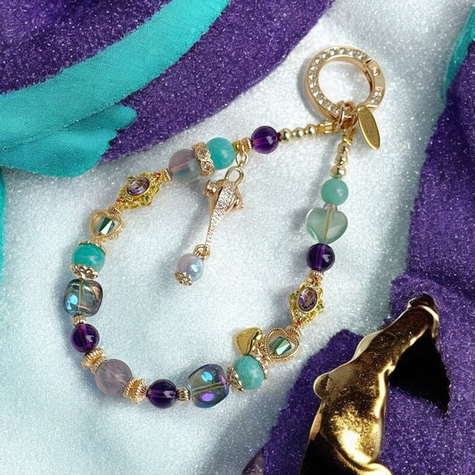 Agrabah Dreams in Amazonite, Uruguay Amethyst and Purple Green Fluorite